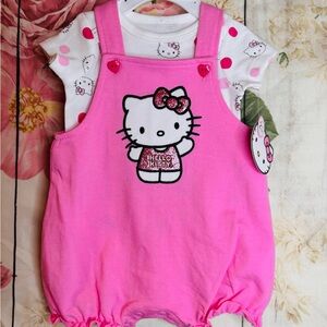 Hello Kitty Baby Girl Pink & White Romper 6 Months New with Tags